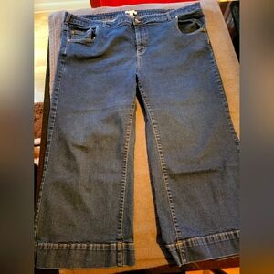 Wide leg/ Flare cropped Woman Within jeans